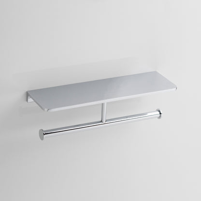 Double Paper Holder With Shelf | Salmon Series