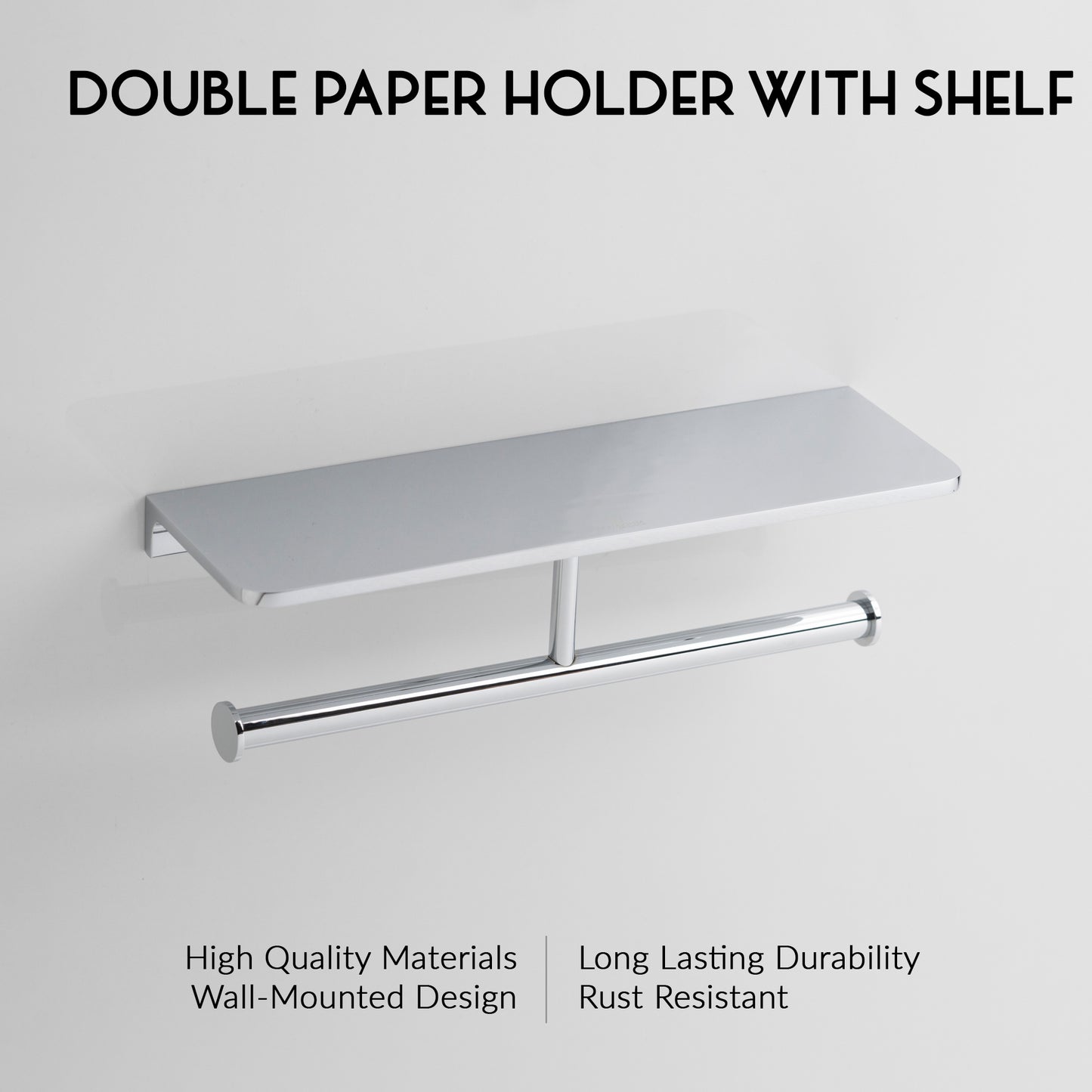 Double Paper Holder With Shelf | Salmon Series