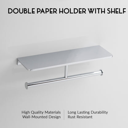 Double Paper Holder With Shelf | Salmon Series