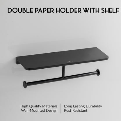 Double Paper Holder With Shelf | Salmon Series