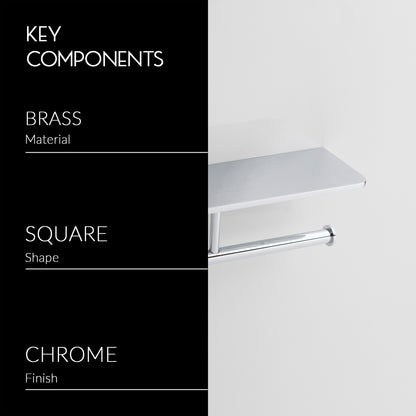 Double Paper Holder With Shelf | Salmon Series
