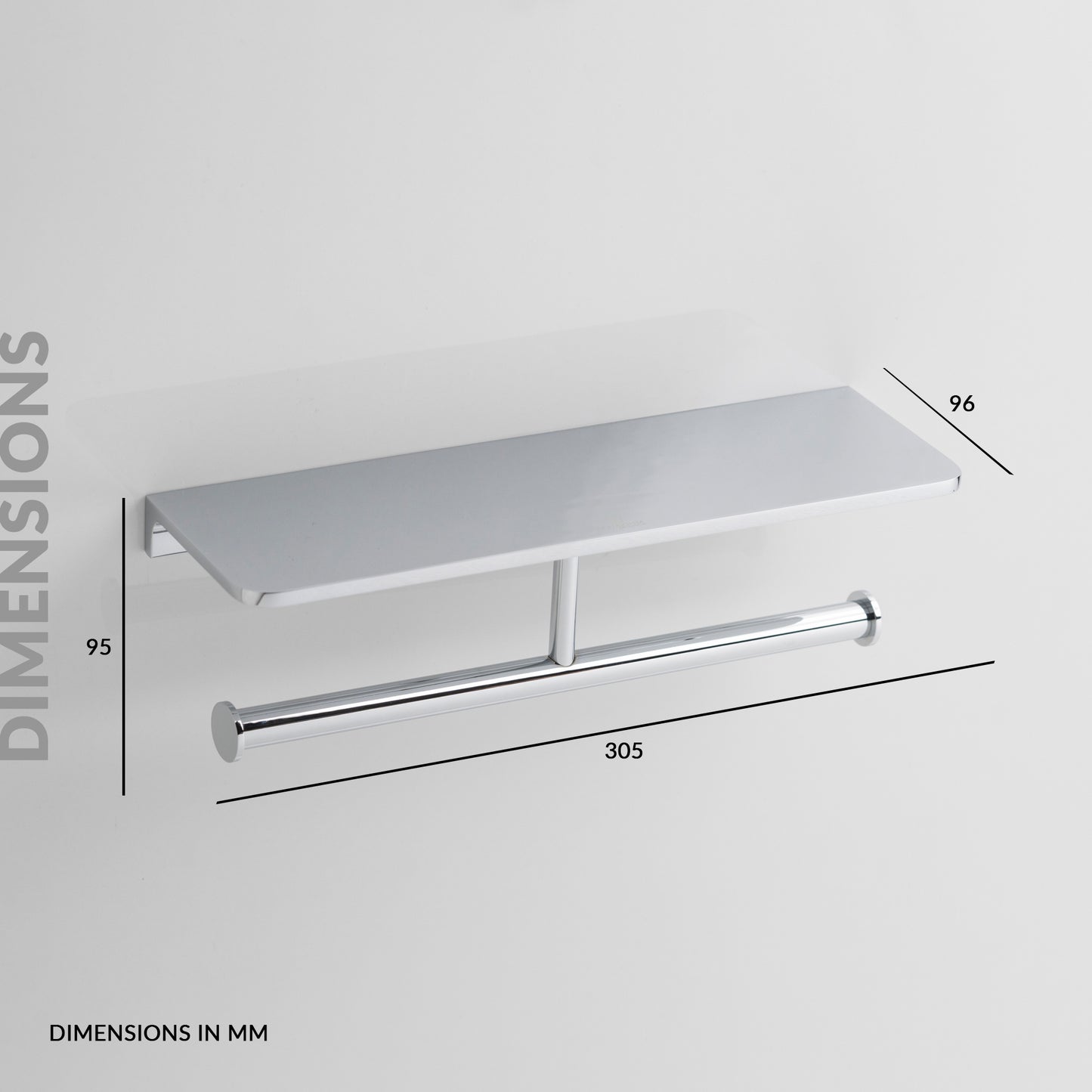 Double Paper Holder With Shelf | Salmon Series