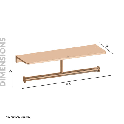 Double Paper Holder With Shelf | Salmon Series