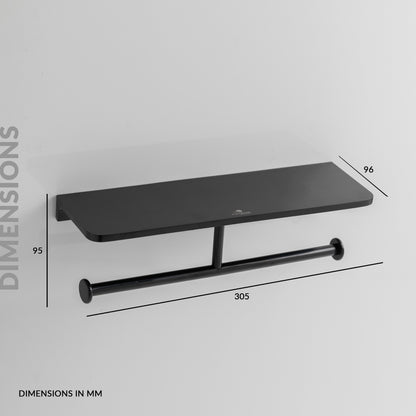 Double Paper Holder With Shelf | Salmon Series