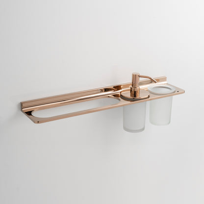 Towel Holder With Tumbler Holder With Liquid Holder | Salmon Series