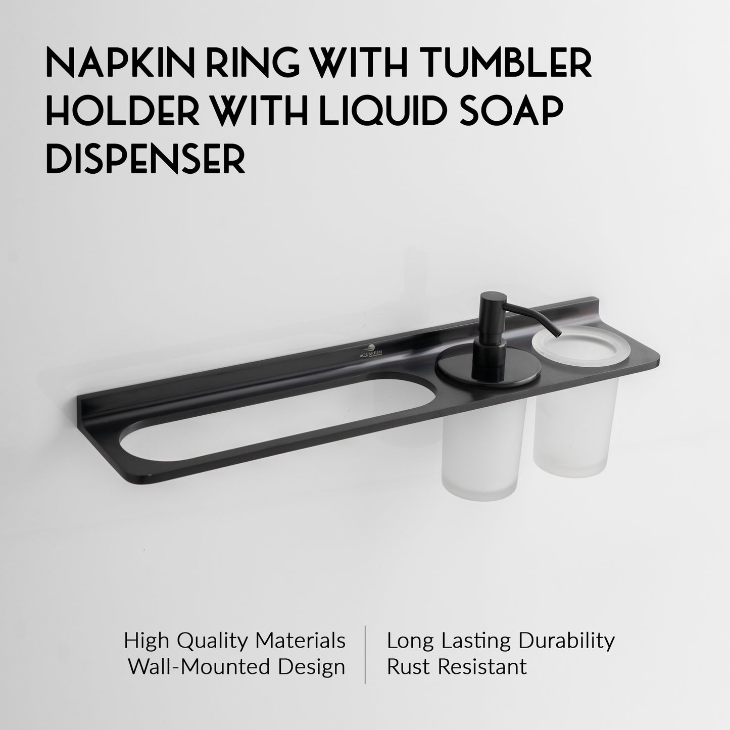 Towel Holder With Tumbler Holder With Liquid Holder | Salmon Series