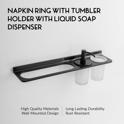 Towel Holder With Tumbler Holder With Liquid Holder | Salmon Series