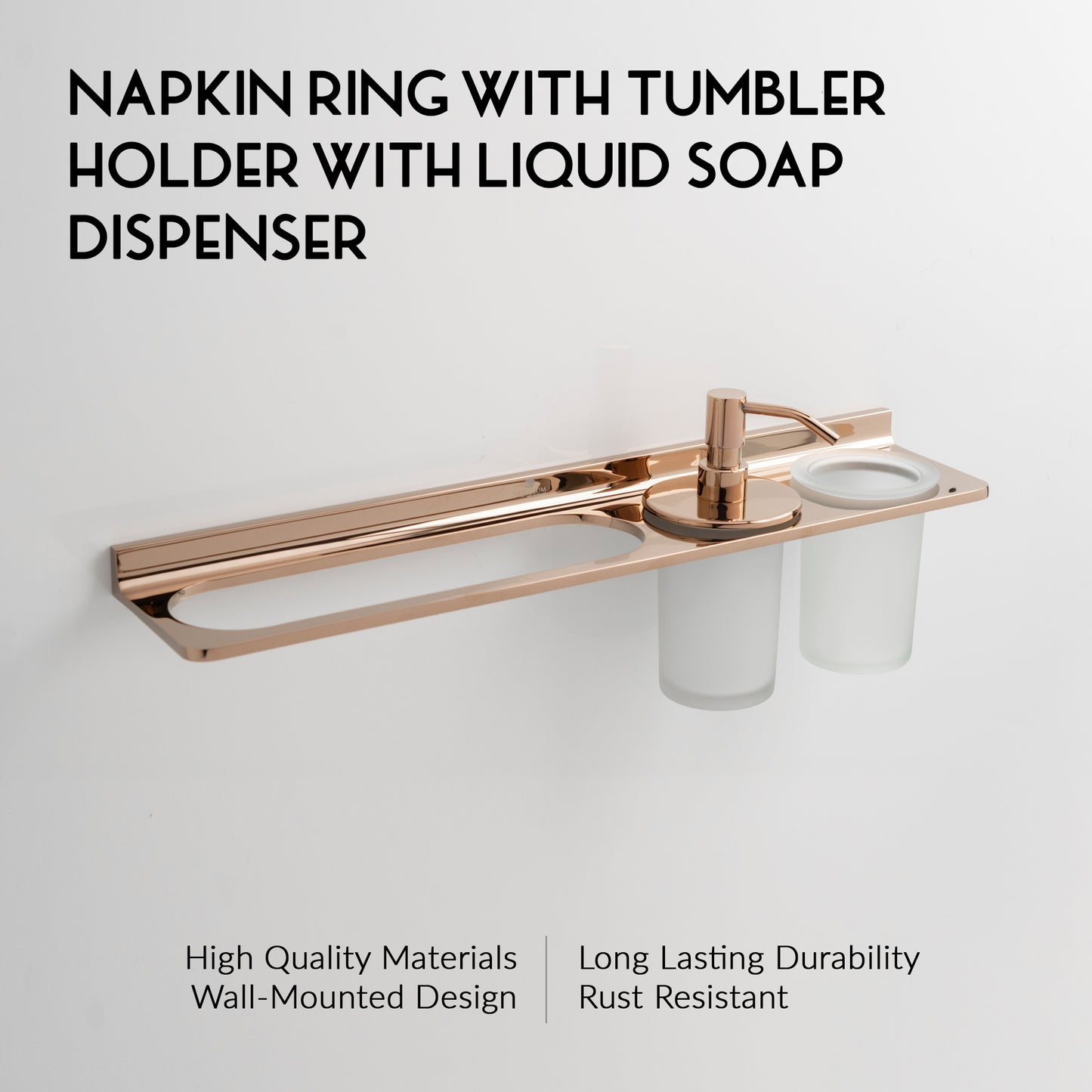 Towel Holder With Tumbler Holder With Liquid Holder | Salmon Series