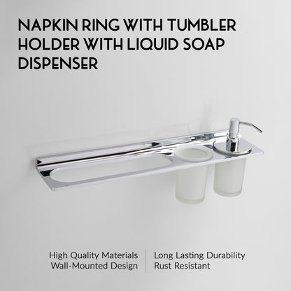 Towel Holder With Tumbler Holder With Liquid Holder | Salmon Series