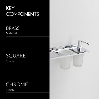 Towel Holder With Tumbler Holder With Liquid Holder | Salmon Series