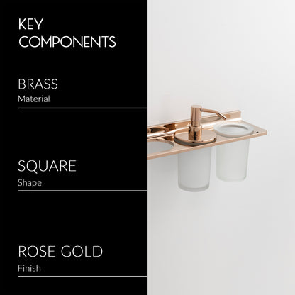 Towel Holder With Tumbler Holder With Liquid Holder | Salmon Series