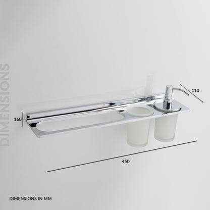 Towel Holder With Tumbler Holder With Liquid Holder | Salmon Series