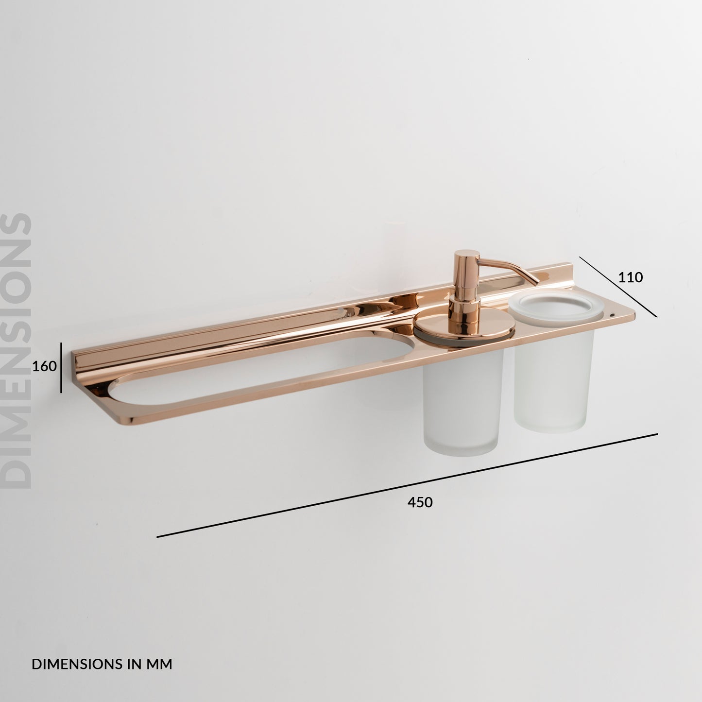 Towel Holder With Tumbler Holder With Liquid Holder | Salmon Series
