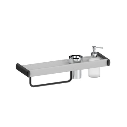 Shelf with Tumbler Holder, Liquid Soap Dispenser & Napkin Ring | Ginny